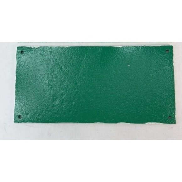 Cast Iron "Insane Asylum Please Enter With Caution" Green Sign 11" X 6"  Vintage - Picture 3 of 4